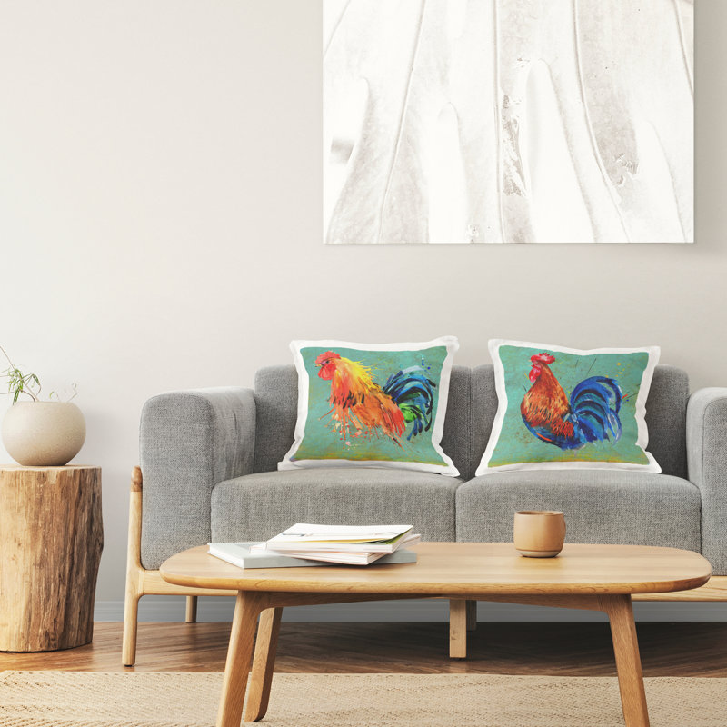 Coussin Vivid Modern Farmhouse Roosters