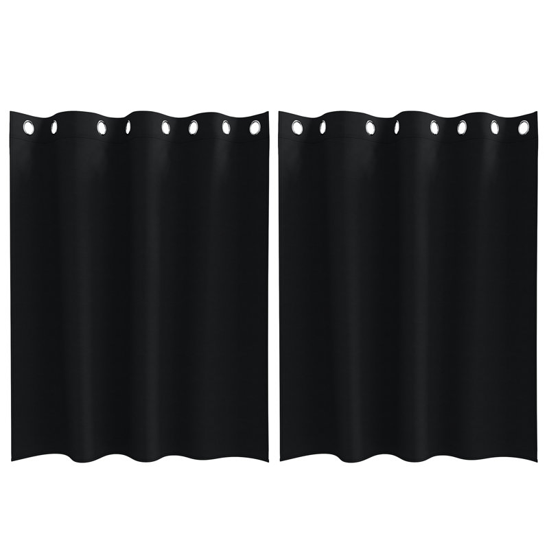 Tacorian Curtain Pair, Black, 140cm Width x 140cm Drop
