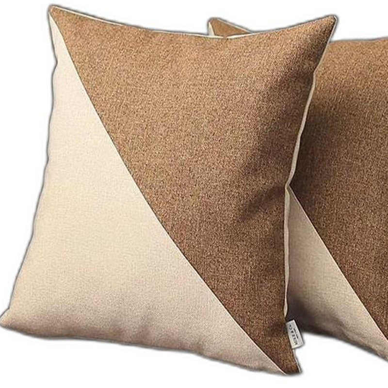 Reversible Throw Pillow, Brown/White