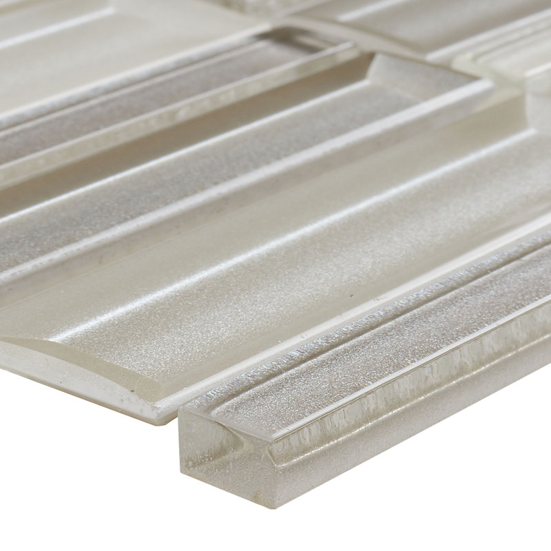 Daltile Cascading Waters 4 x Random Straight Stacked Mosaic Tile (10 Per Per Carton) (8.00 SQFT Per Carton), Shimmer Shore