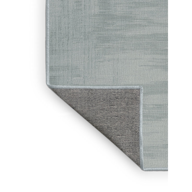 Machine Washable Abstract Blue Area Rug, Round 4'