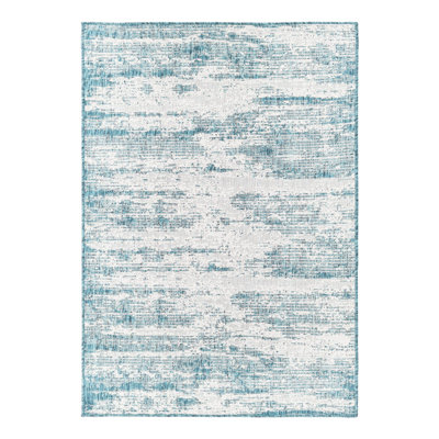 Teal Cartago Indoor/Outdoor Modern Rug