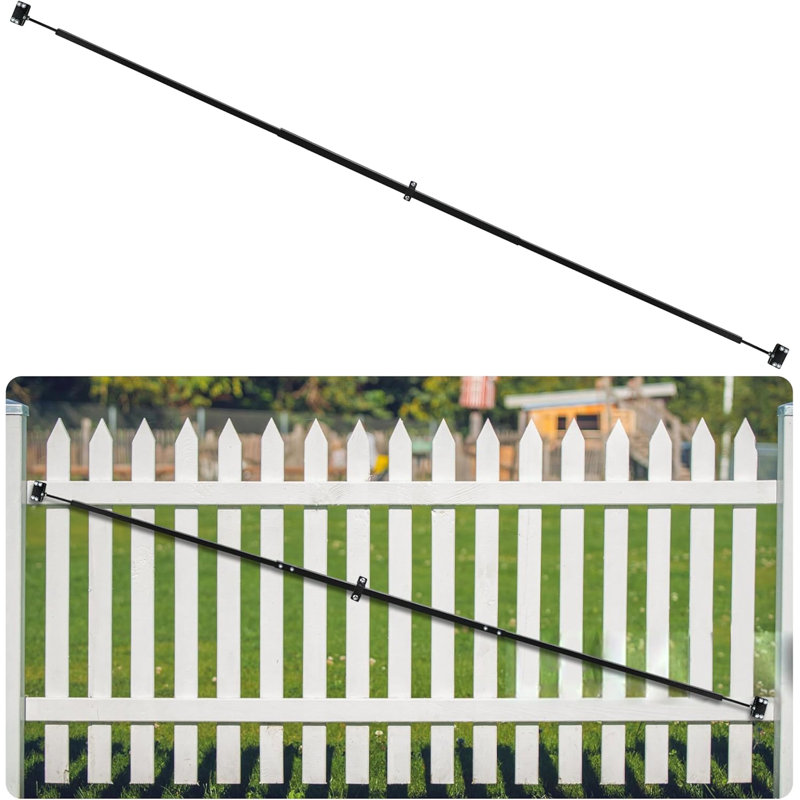 Embase de barrière télescopique de 8 pi pour abri anti-affaissement en acier au carbone thermolaqué robuste de févtech - support de barrière réglable de 68 po à 96 po pour barrière de ferme et de jardin - trousse d'installation facile