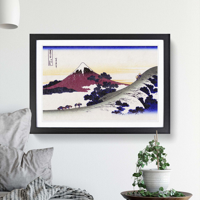 Inume Pass in the Kai Province by Katsushika Hokusai - Picture Frame Painting Print on MDF, 36cm H x 48cm W x 2cm D