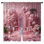 Rideau de fenêtre rose à motif floral avec voilage et obscurcissement - 2 panneaux