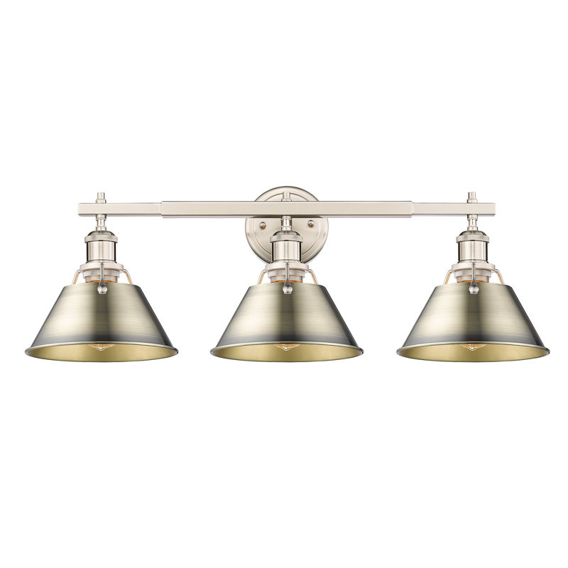 Felda 3-light fixture, Pewter, Aged Brass