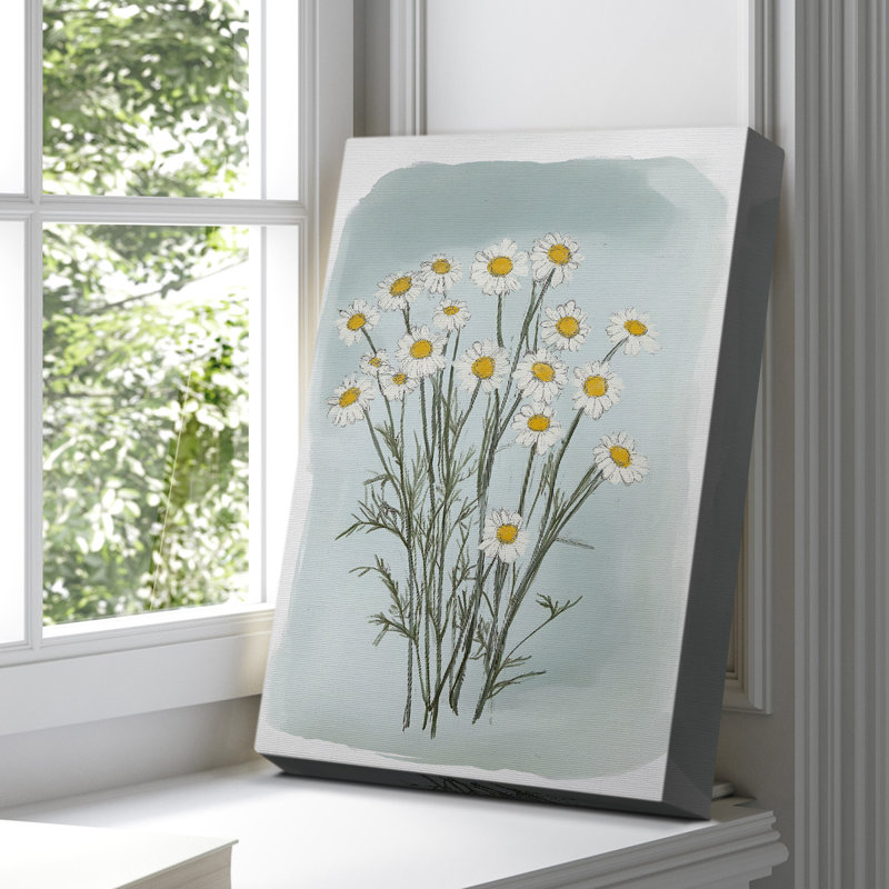 Floral avec toile tendue tendue avec châssis CCXLI, H 27 po x l 18 po