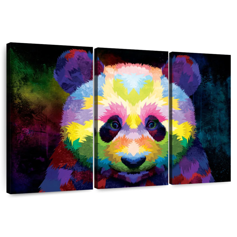 Panda coloré Brampt, H 32 po x l 50 po