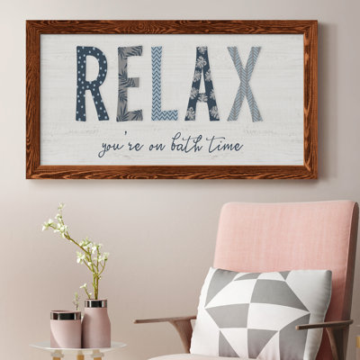 Relax - art textuel sur toile encadré