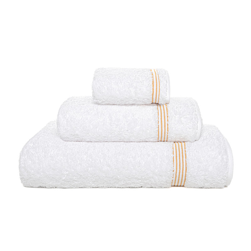 Bourdon Hand Towel, White/Gold