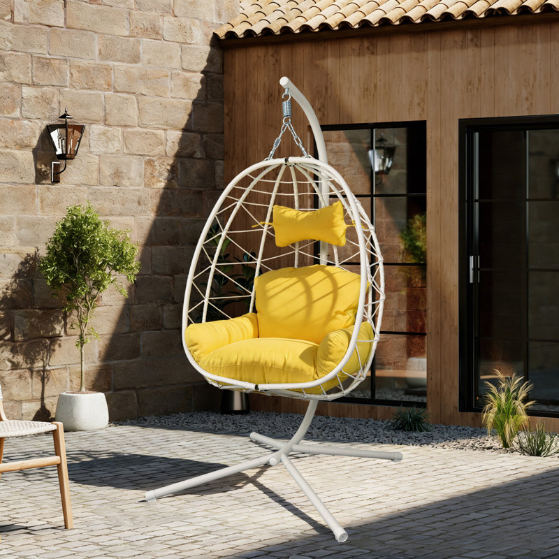 Chaise hamac suspendue et pliable en métal pour terrasse