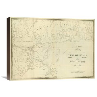 Map of New Orleans and Adjacent Country, 1824' by John Melish Graphic Art on Wrapped Canvas -  Global Gallery, GCS-295157-16-144