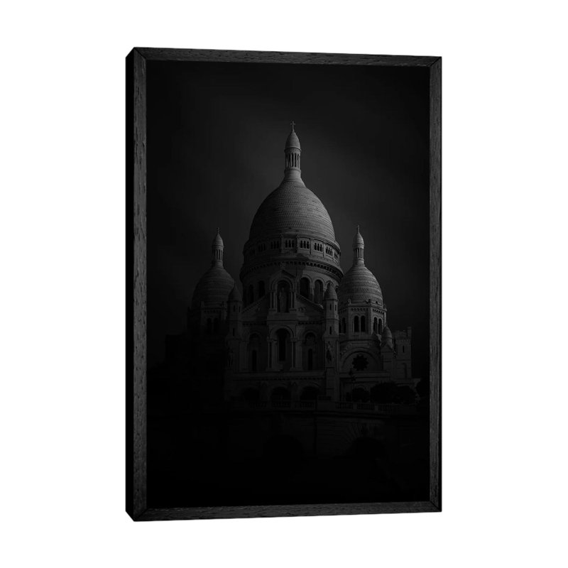 Sacre Coeur by Sebastien Del Grosso - Floater Frame Gallery-Wrapped Canvas Giclée on Canvas, 66.04 cm H x 45.72 cm W, Black