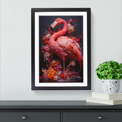 Flamingo Neo-Plasticism - Framed Print