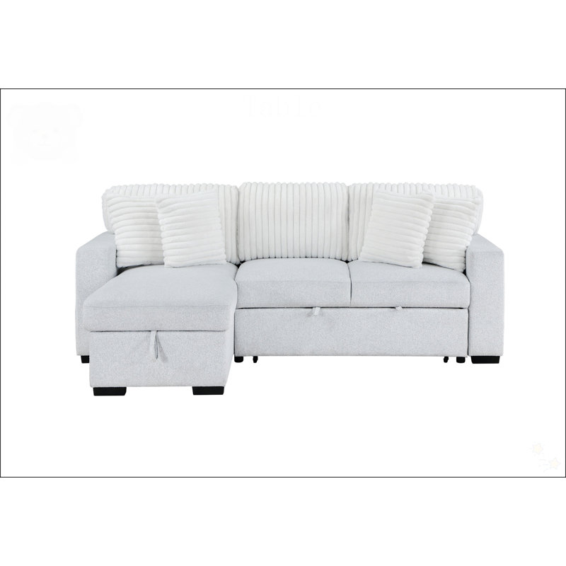 FORD LIGHT GREY/WHITE REVERSIBLE PULL OUT SOFA BED