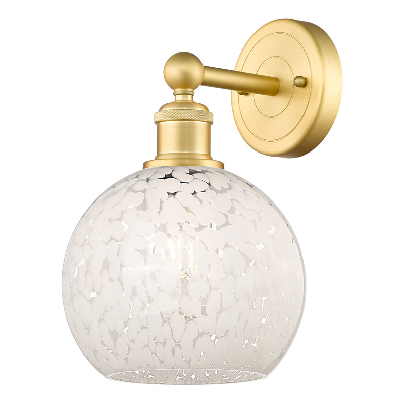 Berdena Steel Armed Sconce, 12.25" H x 8" W x 8.5" D, Satin Gold