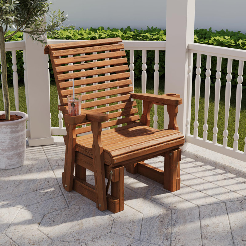 Fauteuil oscillant traité Amish Casual 600 lb, Chêne teinté