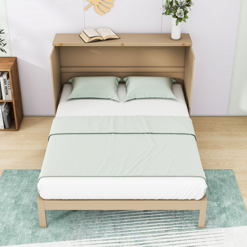 Lit escamotable double avec rangement spacieux et USB