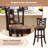Set Of Bar Stools Swivel Bar Chairs With Footrest, Lattice Backrest-899161090-899161215