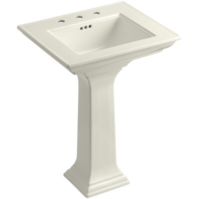 Memoirs Stately Collection K-2344-8-96 24.50"" x 20.50"" x 34.75"" Pedestal Bathroom Sink with 8"" Widespread Three Faucet Holes and Overflow Drain in -  Kohler, K2344896
