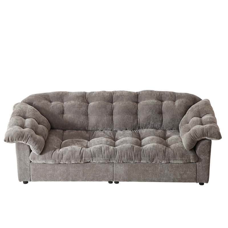 Canapé rembourré moelleux 94,8 po, Gris
