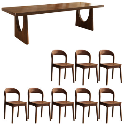 Ensemble de table de salle à manger simple et moderne en bois massif