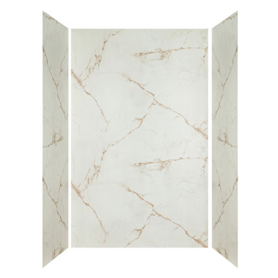 60" X 36" 4-piece Direct-to-stud Alcove Shower Wall Kit With Shower Base Combo In