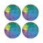 Sous-verres ronds en cuir multicolore mosaïque mauve-119015185