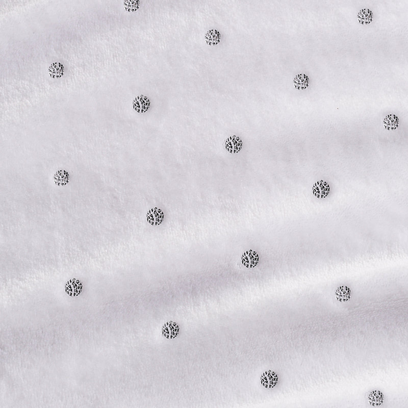Couverture en molleton 100% polyester de qualité supérieure à pois métalliques, Pois blanc, Jeté TG