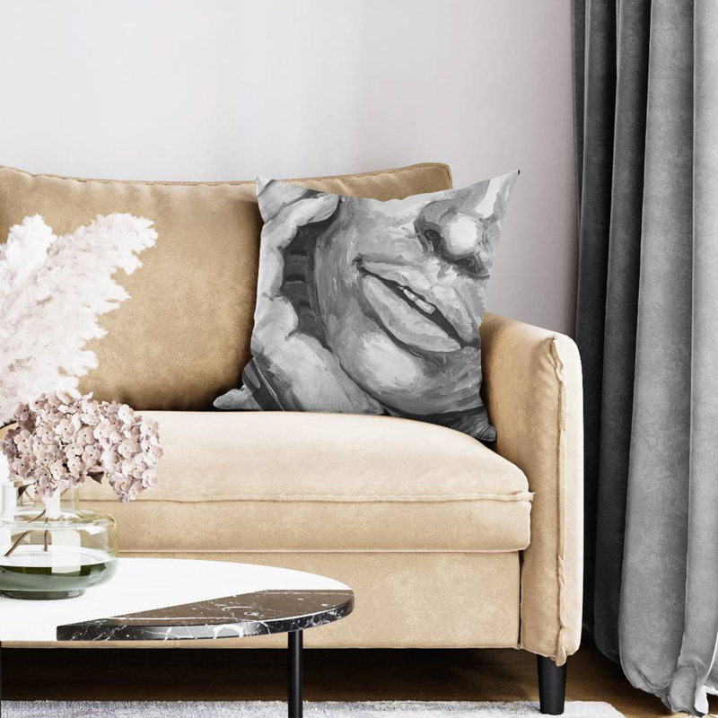Gray Livingroom poly twill throw pillow – Poly Twill Throw Pillow with Insert, Double-Sided Print