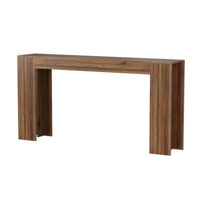 62.99-inch extra-long entryway table, farmhouse sofa table behind the sofa, decorative table for narrow entrances in the living room, hallway, entrance, or foyer, walnut-colored console table