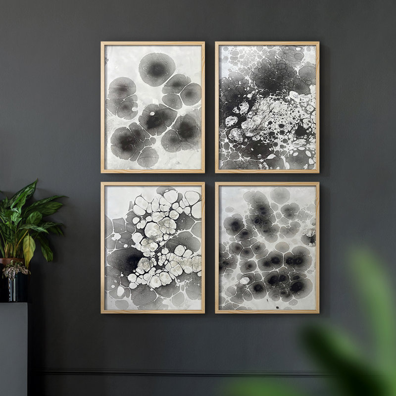 Cloud Slate II, reproduction encadrée - ensemble de 4, H 14 po x l 44 po