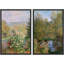 «Garden Bloom By The Riverside Floral Impressionist», 2 pièces sur toile-98374013-98374014