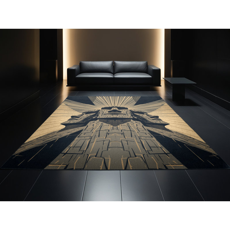 Tapis moelleux moelleux moelleux et moelleux de couleur moelleux aux tons modernes gris et noir, 6 X 9
