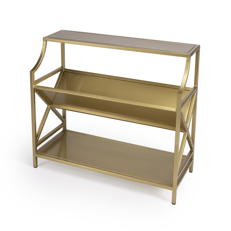 Keats Library 2 Tier 36"W Bookcase, Antique Gold