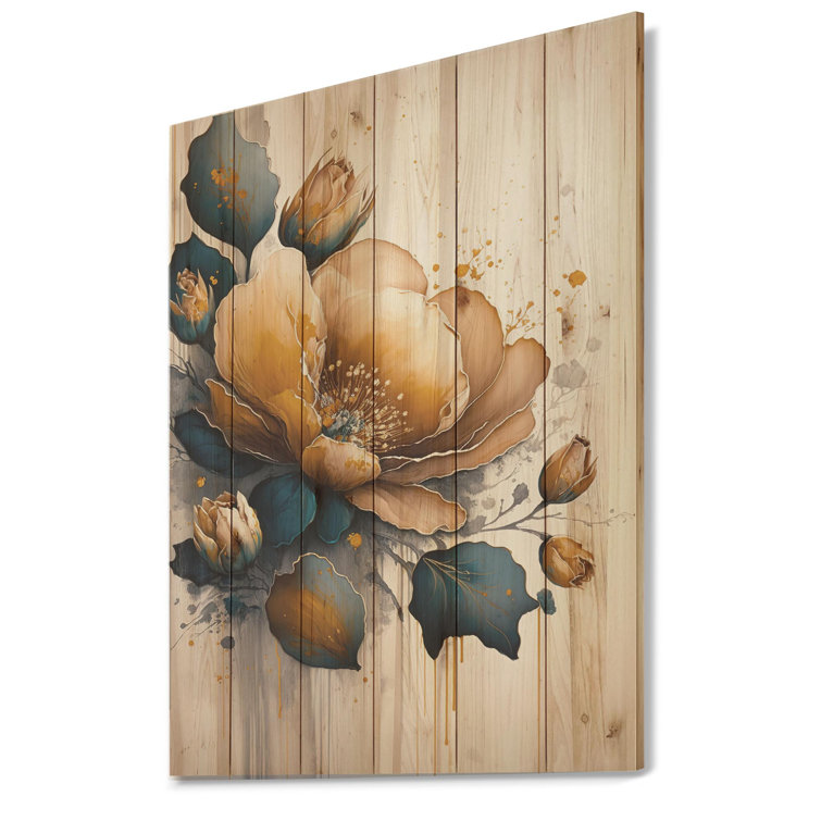 Red Barrel Studio® Orange And Blue Crocus Flowers II On Wood Print ...