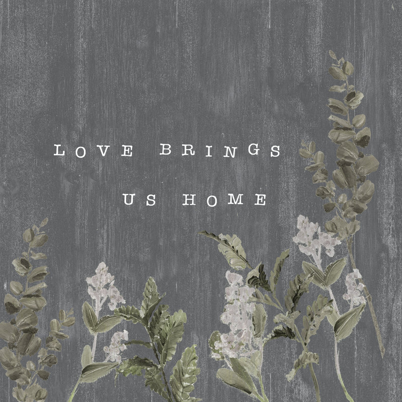 «Love Brings Us Home» par Inconnu, H 12 po x l 12 po, Toile encadrée flottée blanche, Pas de tapis