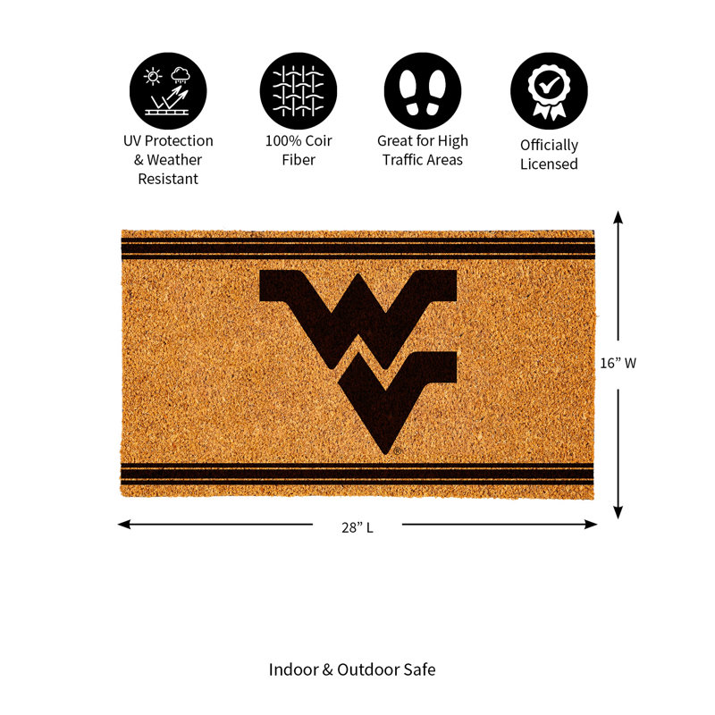 28 in. x 16 in. NCAA Indoor/Outdoor Doormat, West Virginia