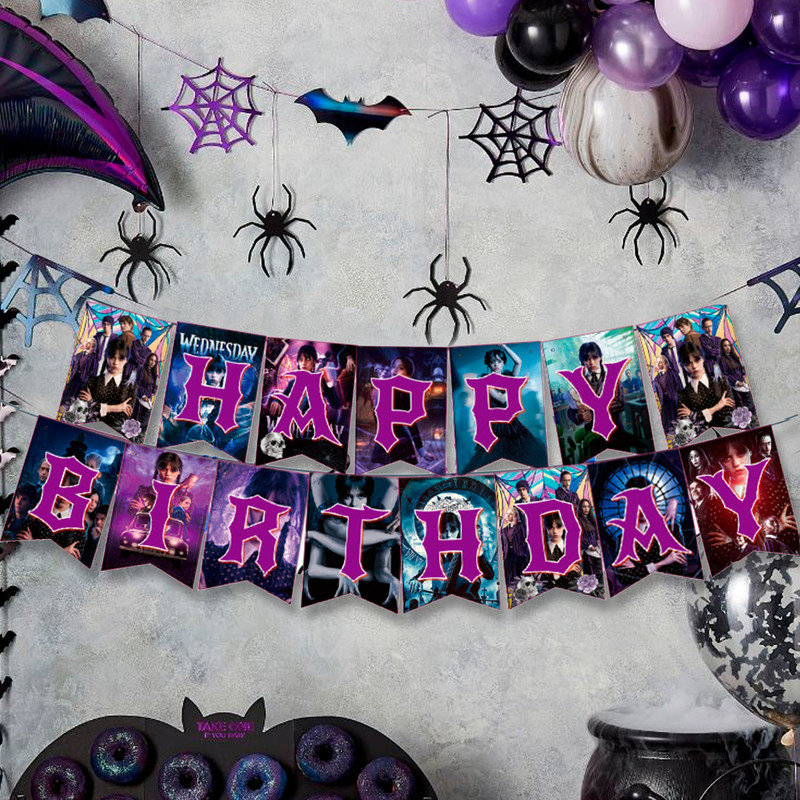 Wednesday Birthday Party Tableware Set,66 Pcs Wednesday Party Supplies Tableware