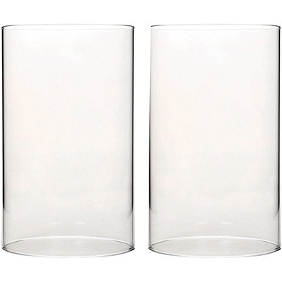 Ensemble de 2 porte-bougies en verre transparent Hosley de 7 po de hauteur, porte-bougie cylindrique, tube de cheminée, abat-jour ouvert pour la décoration de fête de mariage.