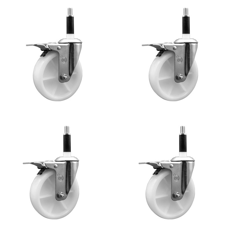 Jeu de roulettes extensibles en nylon 5 po pivotant 7/8 po