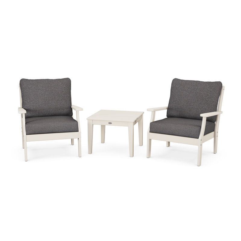 Ensemble de conversation à assise profonde 3 pièces Braxton, Revolution® gris anthracite cendré, Sable
