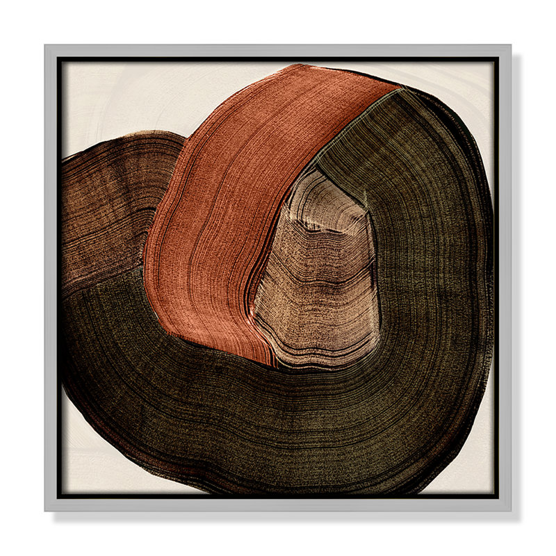 «Folded Earth II» par , Toile avec cadre, L 13,5 po x H 13,5 po, Silver Floater