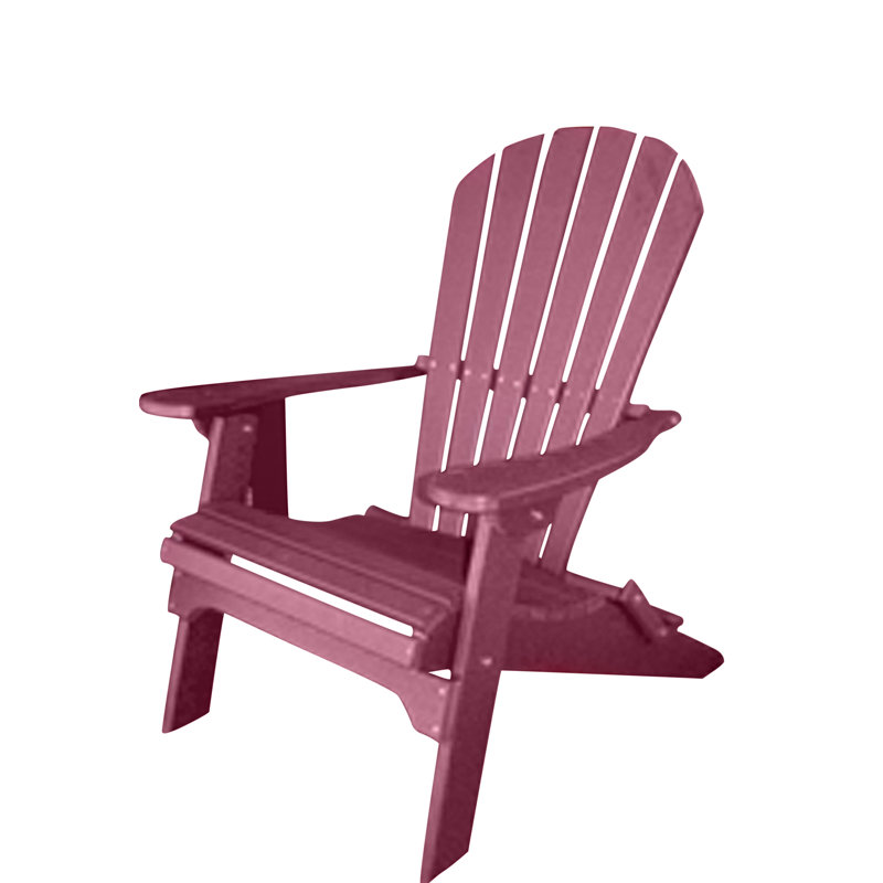 Ensemble de table de conversation et chaise Adirondack pliante Ansel, Rouge foncé