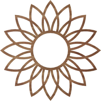 Médaillon de plafond ajouré en bois d'aulne 18 po x P 6 1/4 po x P 1/4 po