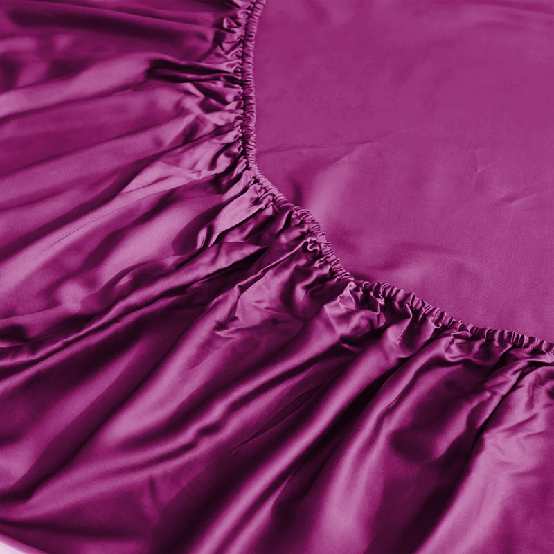 Lall Microfiber Brushed 25cm Deep Fitted Bed Sheet, Kingsize (5'), Purple