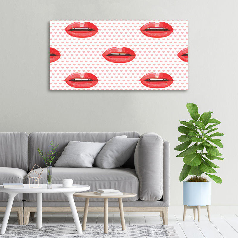 Red Lips - Wrapped Canvas Print
