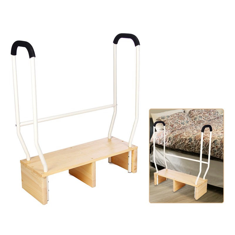 Bed Rail For Elderly Step Stool With Handle Adults Bed Steps For High Beds Stepping Stools Bed Assist Rails Safety For Seniors Bedside Wide Step Stool Medical With Handrail Bed Bars Handicap Steps
