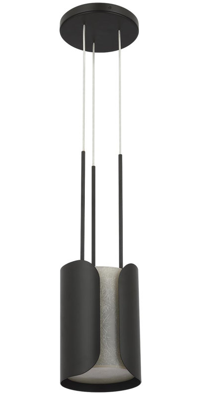 Anne-Marie Barton Armise Pendant with Nova Frost, 242" H x 7.5" W, Matte Carbon, White