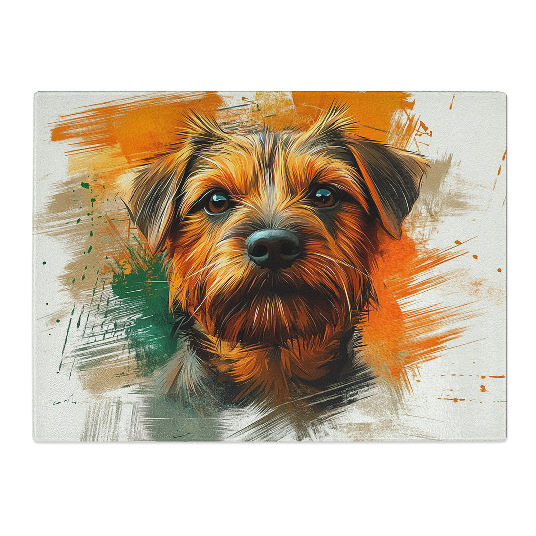Border Terrier Vol.2  Glass Chopping Board